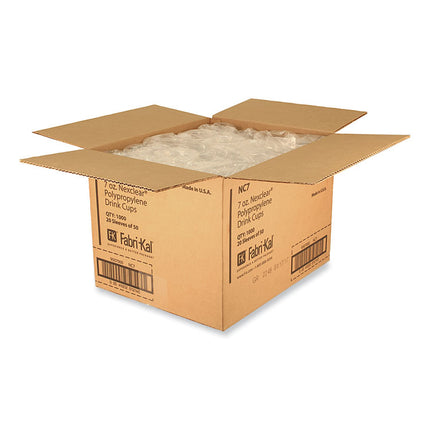 Nexclear Polypropylene Drink Cups, 7 oz, Plastic, Clear, 50/Bag, 20 Bags/Carton