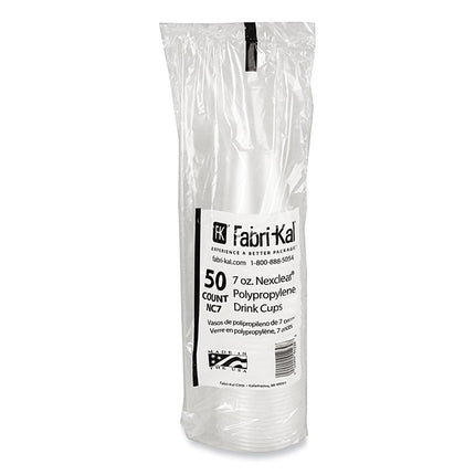 Nexclear Polypropylene Drink Cups, 7 oz, Plastic, Clear, 50/Bag, 20 Bags/Carton