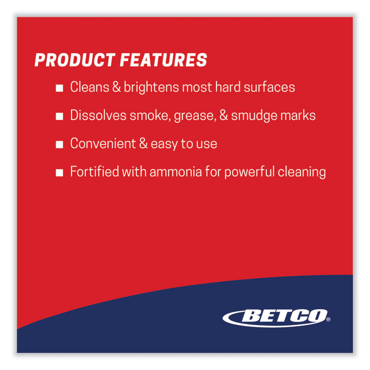 Deep Blue Glass and Surface Cleaner, Ammonia Scent, 32 oz Bottle, 12/Carton