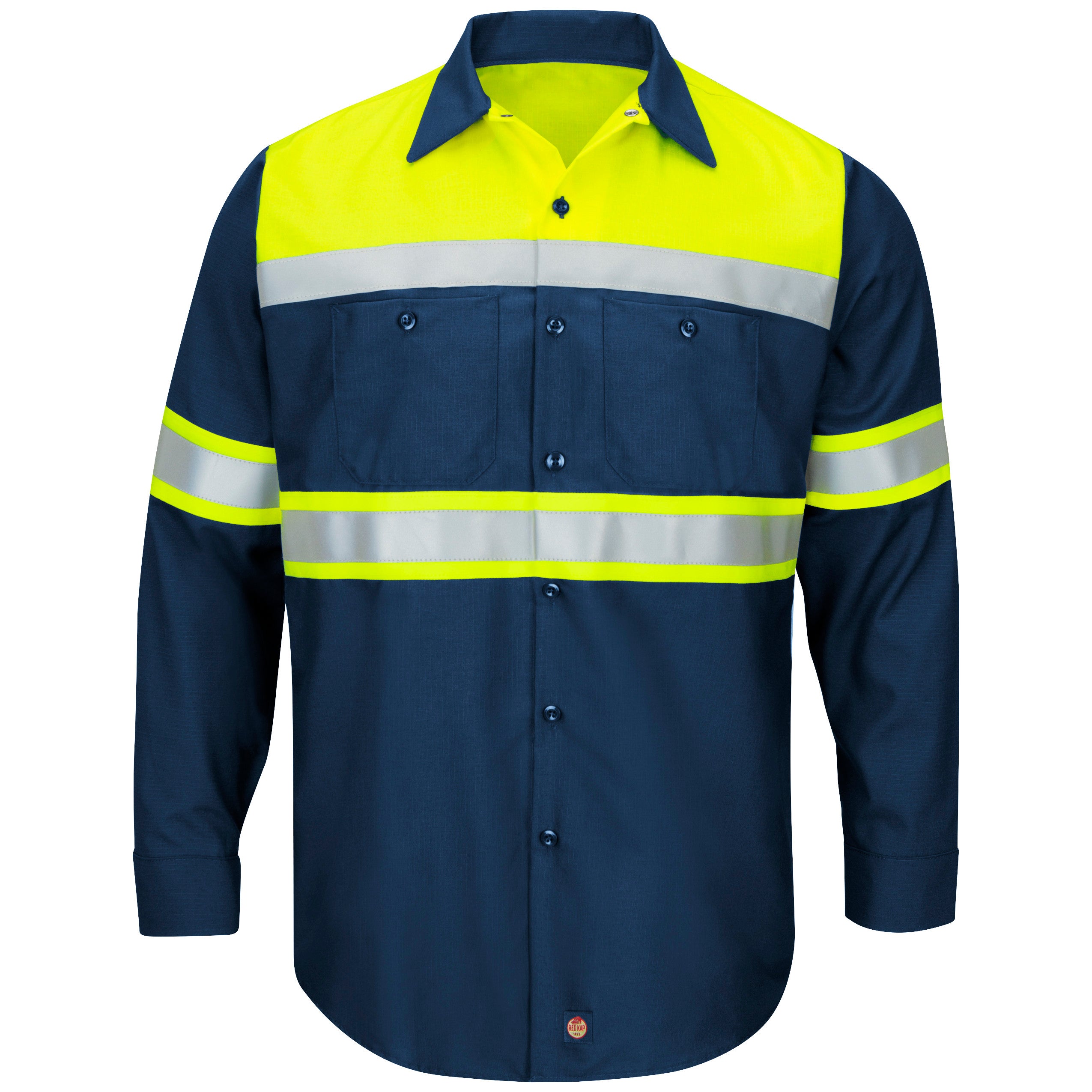 Red Kap® Hi-Visibility Long Sleeve Color Block Ripstop Work Shirt - Type O, Class 1 / SY70YN