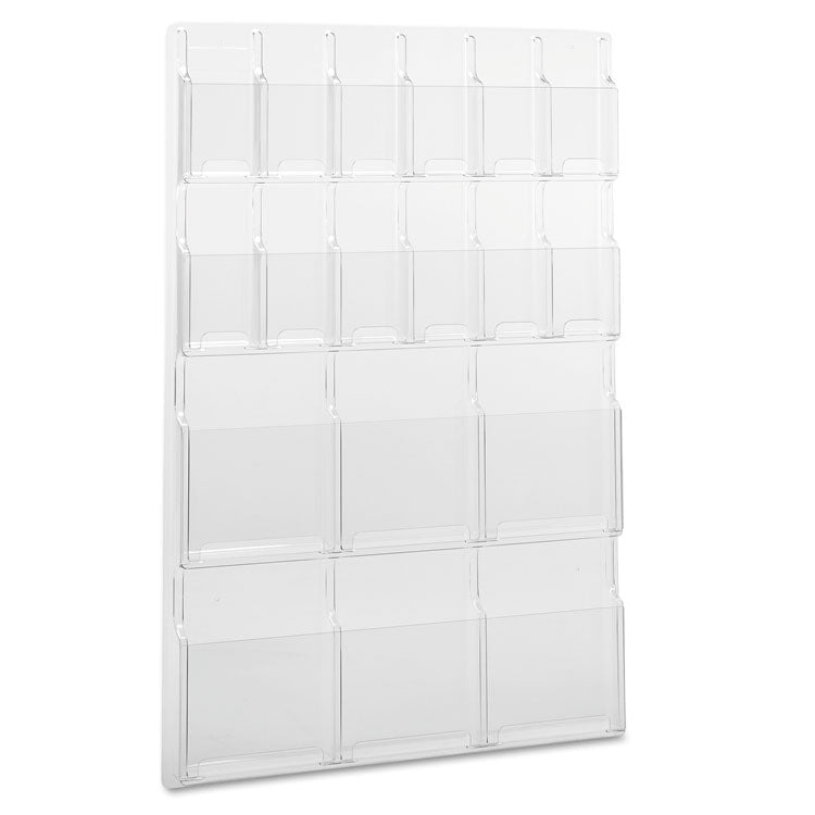 Reveal Clear Literature Displays, 18 Compartments, 30w X 2d X 45h, Clear