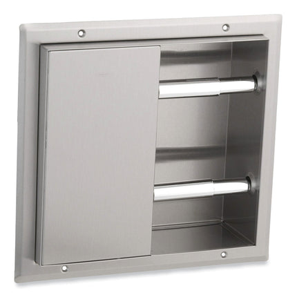 Partition-Mounted Multi-Roll Toilet Tissue Dispenser, 13.25 x 4 x 12.56, Stainless Steel