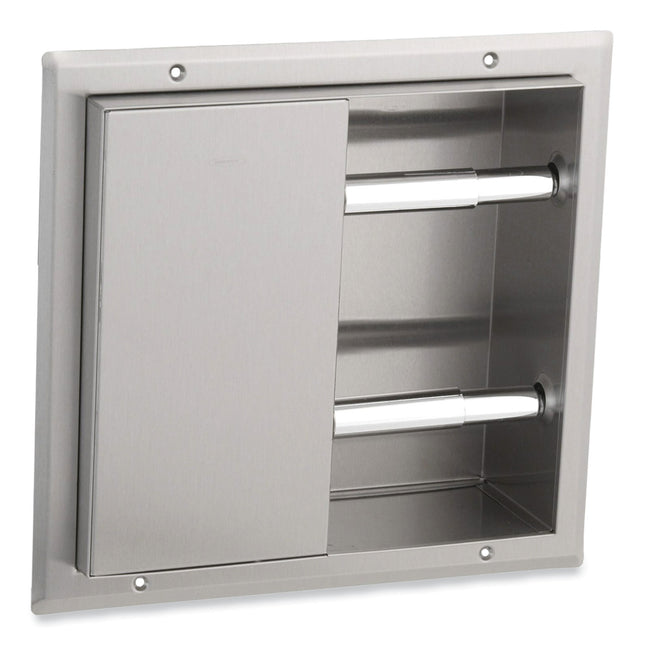 Partition-Mounted Multi-Roll Toilet Tissue Dispenser, 13.25 x 4 x 12.56, Stainless Steel