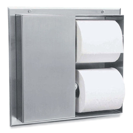 Partition-Mounted Multi-Roll Toilet Tissue Dispenser, 13.25 x 4 x 12.56, Stainless Steel