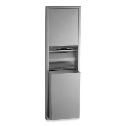 ClassicSeries Semi-Recessed Convertible Paper Towel Dispenser/Waste Receptacle, 17.44 x 8.19 x 56.25, Satin Stainless Steel