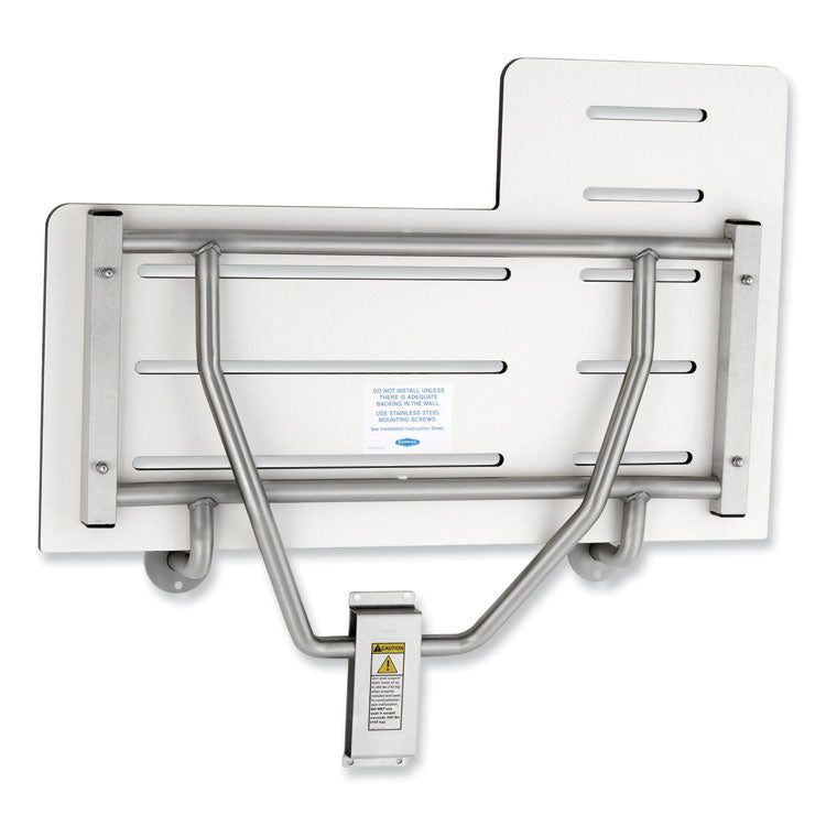 Reversible Folding Shower Seat, White/Stainless Steel