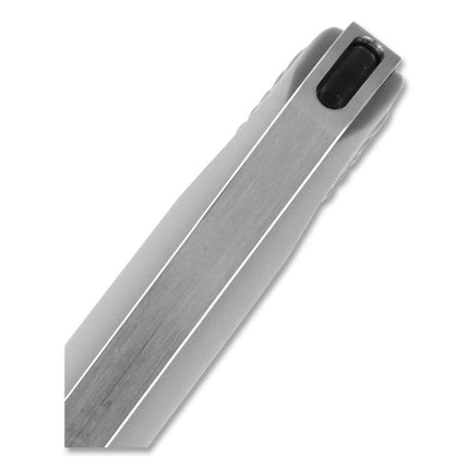 VISION Needle Rollerball Pen, Stick, Fine 0.7 mm, Black Ink, Gray/Clear/Black Barrel, Dozen