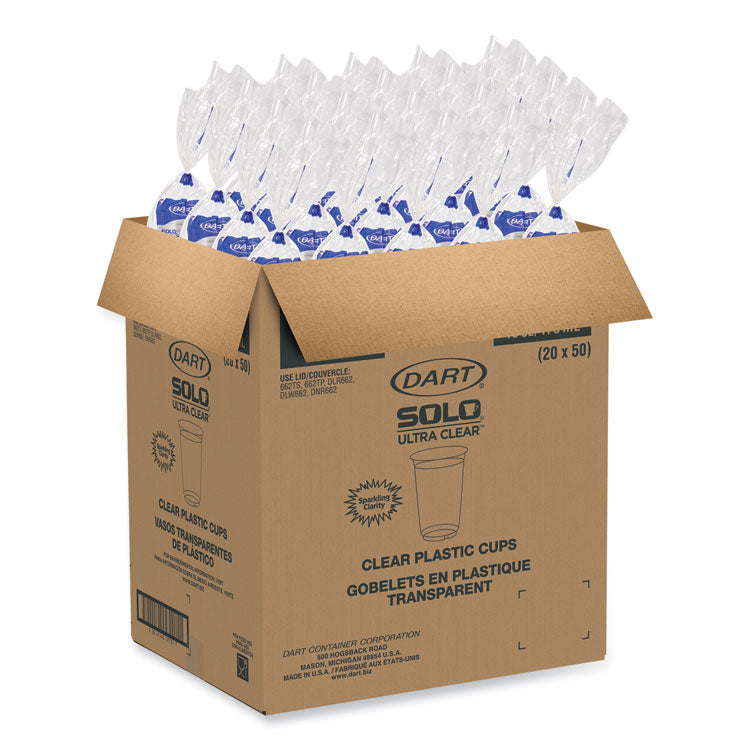 Ultra Clear Cups, 16 oz, Plastic, 50/Bag, 20 Bags/Carton