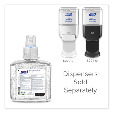 Advanced Hand Sanitizer Gel Refill, 1,200 mL, Clean Scent, For ES4 Dispensers, 2/Carton