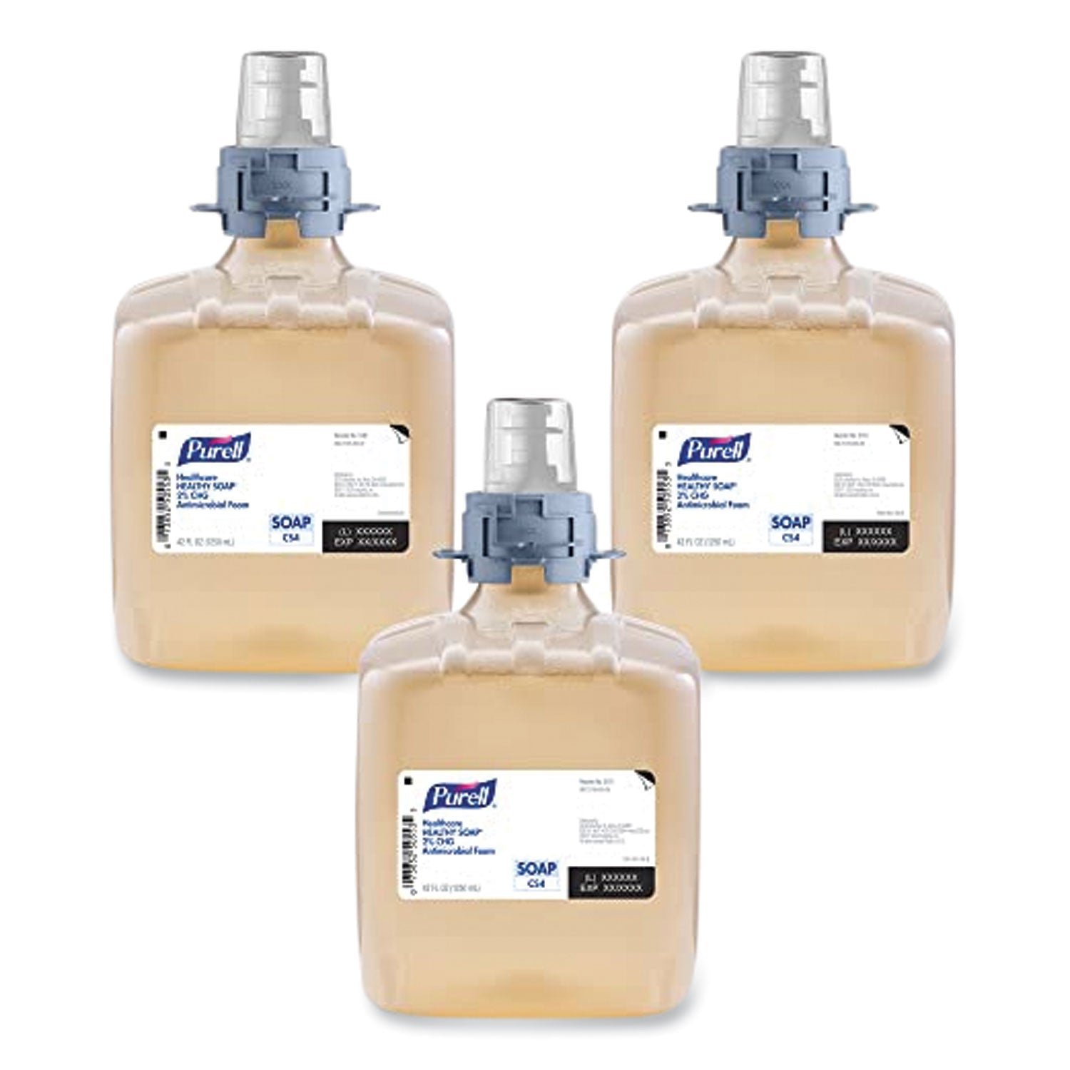 Healthcare HEALTHY SOAP 2% CHG Antimicrobial Foam Refill, For CS4 Dispensers, Fragrance-Free, 1,250 mL, 3/Carton