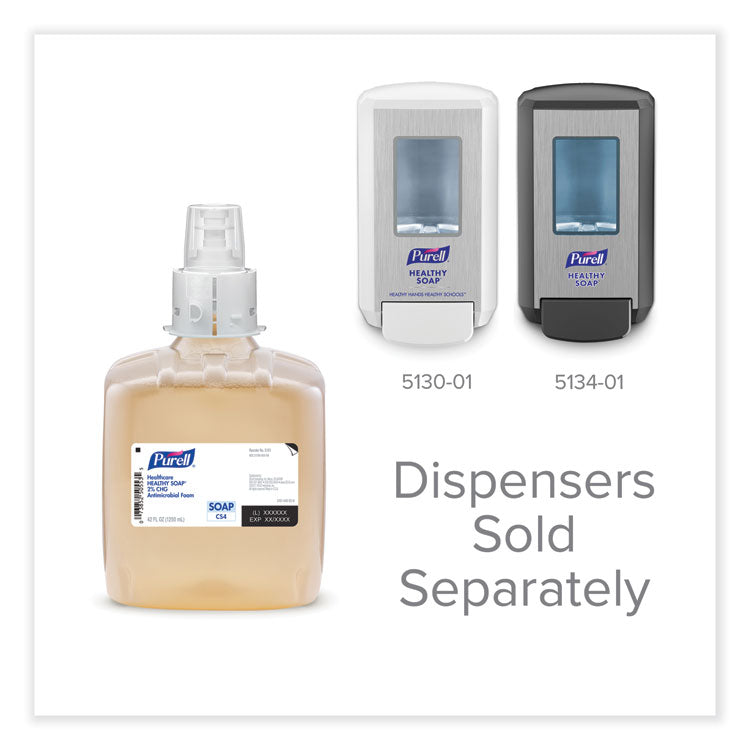 Healthcare HEALTHY SOAP 2% CHG Antimicrobial Foam Refill, For CS4 Dispensers, Fragrance-Free, 1,250 mL, 3/Carton