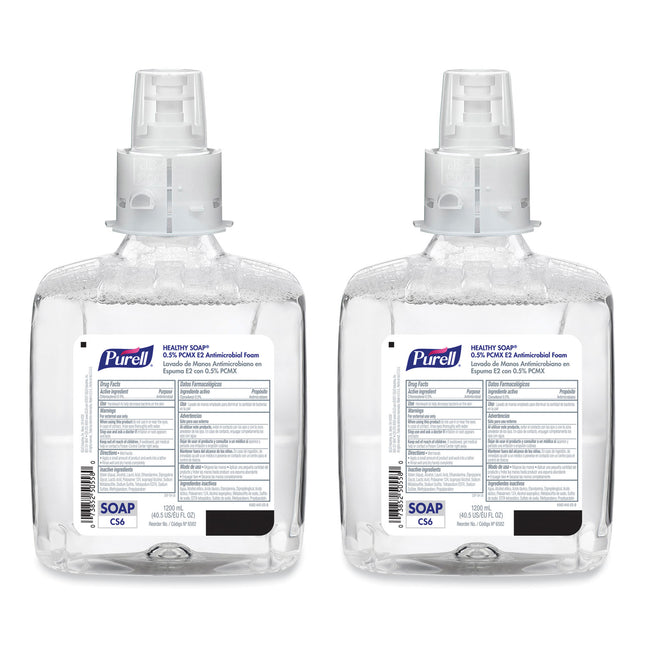 HEALTHY SOAP 0.5% PCMX E2 Antimicrobial Foam Refill, For CS6 Dispensers, Fragrance-Free, 1,200 mL, 2/Carton