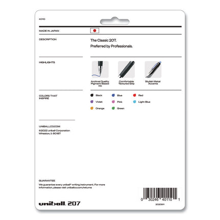 Signo 207 Gel Pen, Retractable, Medium 0.7 mm, Assorted Ink and Barrel Colors, 8/Pack