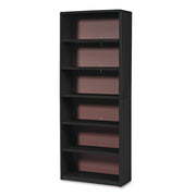 Value Mate Series Metal Bookcase, Six-Shelf, 31.75w x 13.5d x 80h, Black
