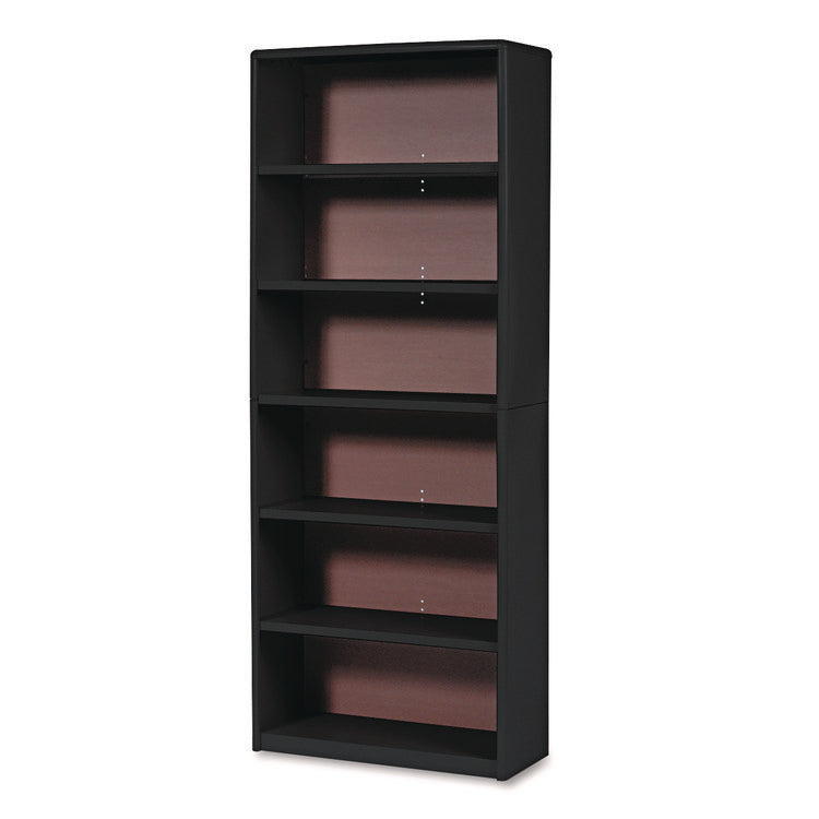 Value Mate Series Metal Bookcase, Six-Shelf, 31.75w x 13.5d x 80h, Black