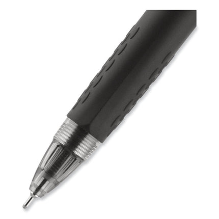 Signo 207 Needle Point Gel Pen, Retractable, Medium 0.7 mm, Black Ink, Clear/Black Barrel, Dozen