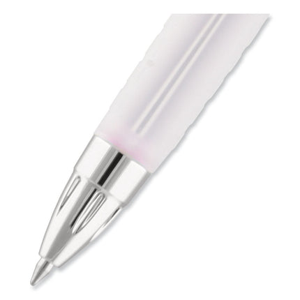 Signo 207 Breast Cancer Awareness Gel Pen, Retractable, Medium 0.7 mm, Black Ink, Translucent Pink/White Barrel, 2/Pack