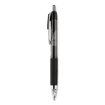 Signo 207 Gel Pen, Retractable, Bold 1 mm, Black Ink, Smoke/Black Barrel, Dozen