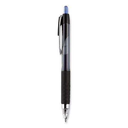 Signo 207 Gel Pen, Retractable, Bold 1 mm, Blue Ink, Smoke/Black/Blue Barrel, Dozen