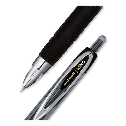 207 Ultra Micro Gel Pen, Retractable, Ultra-Micro 0.38 mm, Black Ink, Clear/Black Barrel