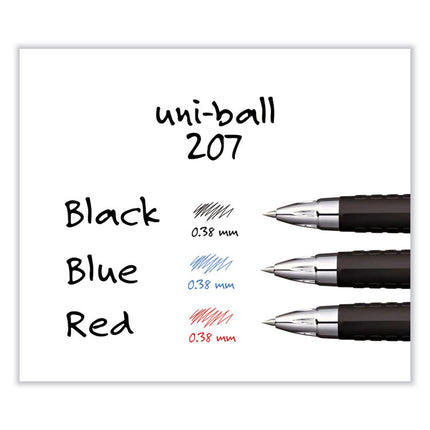 207 Ultra Micro Gel Pen, Retractable, Ultra-Micro 0.38 mm, Black Ink, Clear/Black Barrel