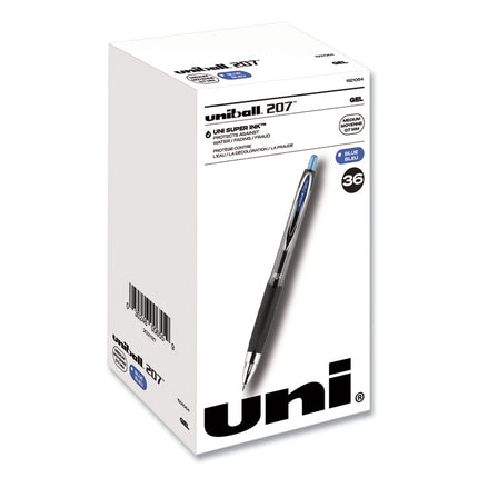 Signo 207 Gel Pen Value Pack, Retractable, Medium 0.7 mm, Blue Ink, Smoke/Black/Blue Barrel, 36/Box