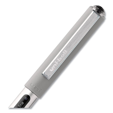 VISION Rollerball Pen, Stick, Fine 0.7 mm, Black Ink, Silver/Black/Clear Barrel, 36/Pack