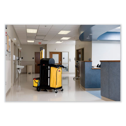 Vinyl Cleaning Cart Bag for Rubbermaid Commercial 9T76, 9T77 and 9T78, 34 gal, 17.5" x 10.5" x 33", Yellow
