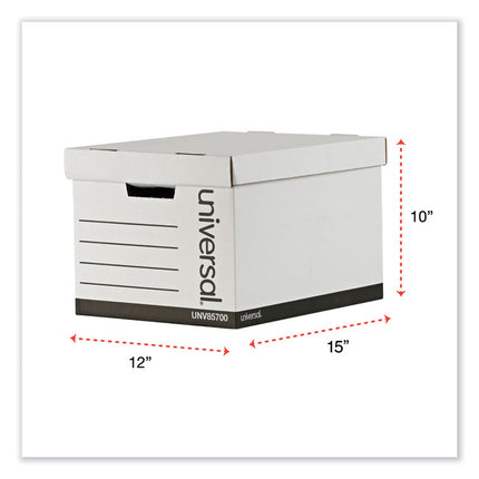 Medium-Duty Lift-Off Lid Boxes, Letter/legal Files, 12" X 15" X 10", White, 12/carton