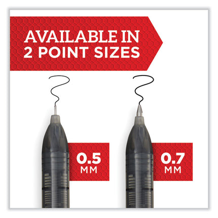 Professional Design Rollerball Pen, Stick, Fine 0.5 mm, Black Ink, Black Barrel, Dozen