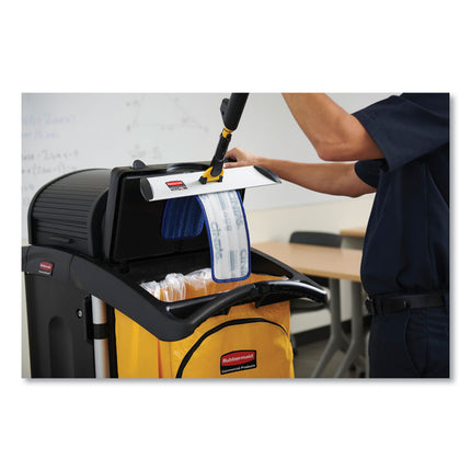 Vinyl Cleaning Cart Bag for Rubbermaid Commercial 9T76, 9T77 and 9T78, 34 gal, 17.5" x 10.5" x 33", Yellow