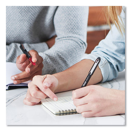 Professional Design Rollerball Pen, Stick, Fine 0.5 mm, Black Ink, Black Barrel, Dozen