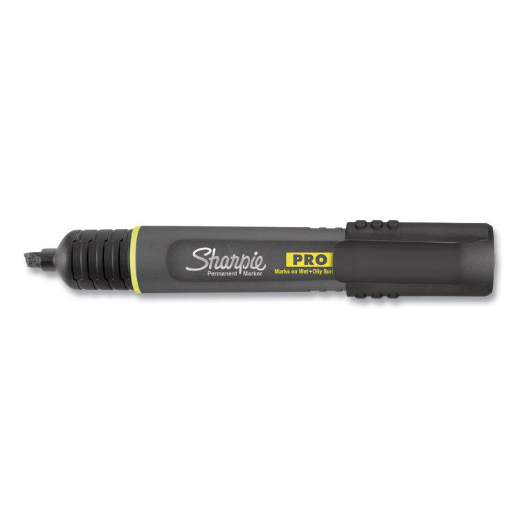 Pro Permanent Marker, Broad Chisel Tip, Black, Dozen