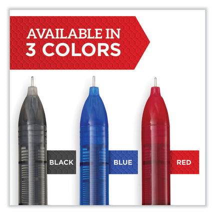 Professional Design Rollerball Pen, Stick, Fine 0.5 mm, Red Ink, Black/Red Barrel, Dozen