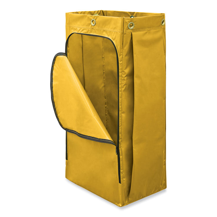 Vinyl Cleaning Cart Bag for Rubbermaid Commercial 9T76, 9T77 and 9T78, 34 gal, 17.5" x 10.5" x 33", Yellow