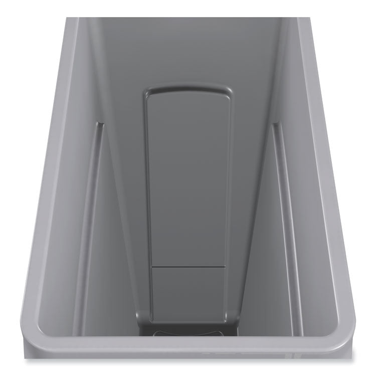 Slim Jim with Venting Channels, 23 gal, Plastic, Gray