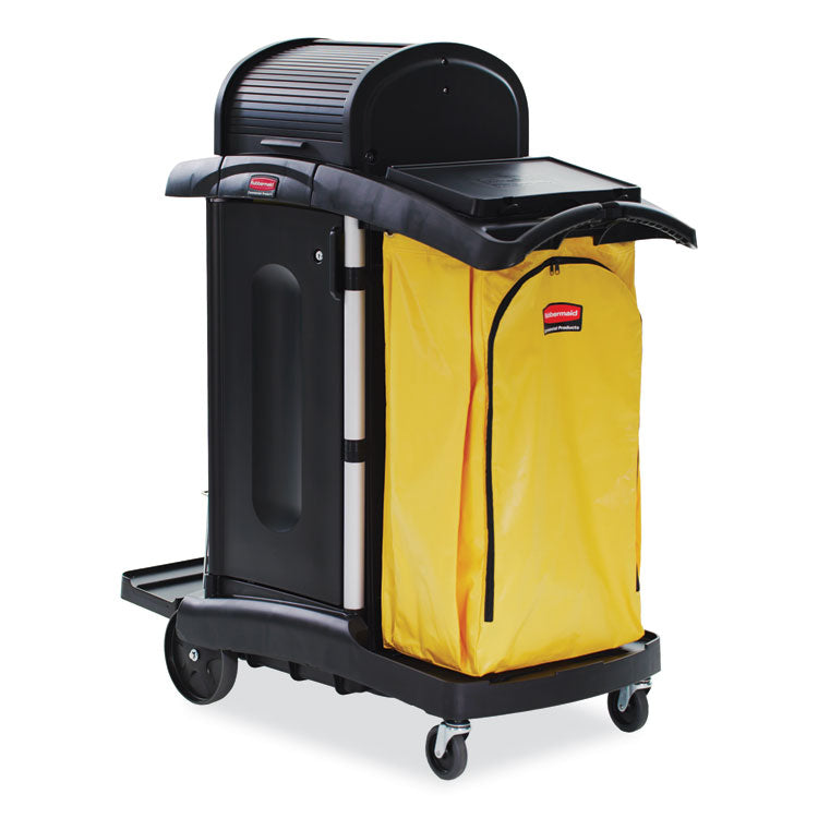 Vinyl Cleaning Cart Bag for Rubbermaid Commercial 9T76, 9T77 and 9T78, 34 gal, 17.5" x 10.5" x 33", Yellow