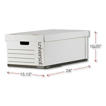 Medium-Duty Easy Assembly Storage Box, Legal Files, White, 12/carton