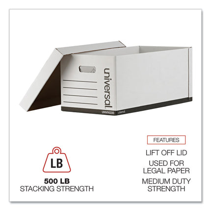 Medium-Duty Easy Assembly Storage Box, Letter Files, White, 12/carton