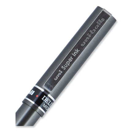 Deluxe Rollerball Pen, Stick, Extra-Fine 0.5 mm, Black Ink, Metallic Gray/Black Barrel, Dozen