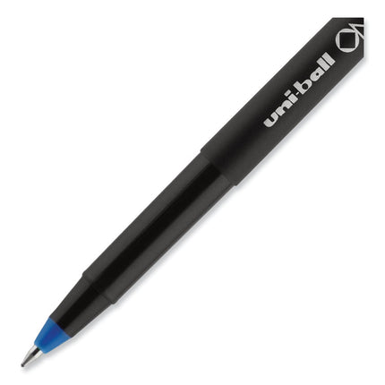 ONYX Rollerball Pen, Stick, Extra-Fine 0.5 mm, Blue Ink, Black/Blue Barrel, Dozen