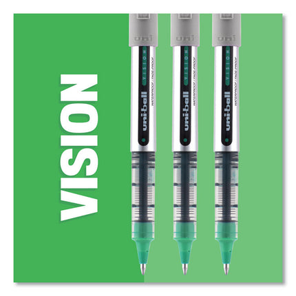 VISION Rollerball Pen, Stick, Extra-Fine 0.5 mm, Blue Ink, Gray/Blue/Clear Barrel, Dozen