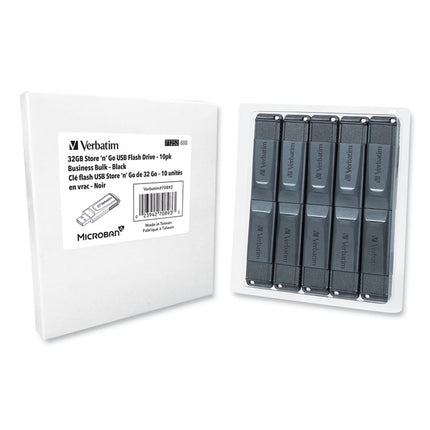 Store 'n' Go USB Flash Drive Business Bulk, 32 GB, Black, 10/Pack