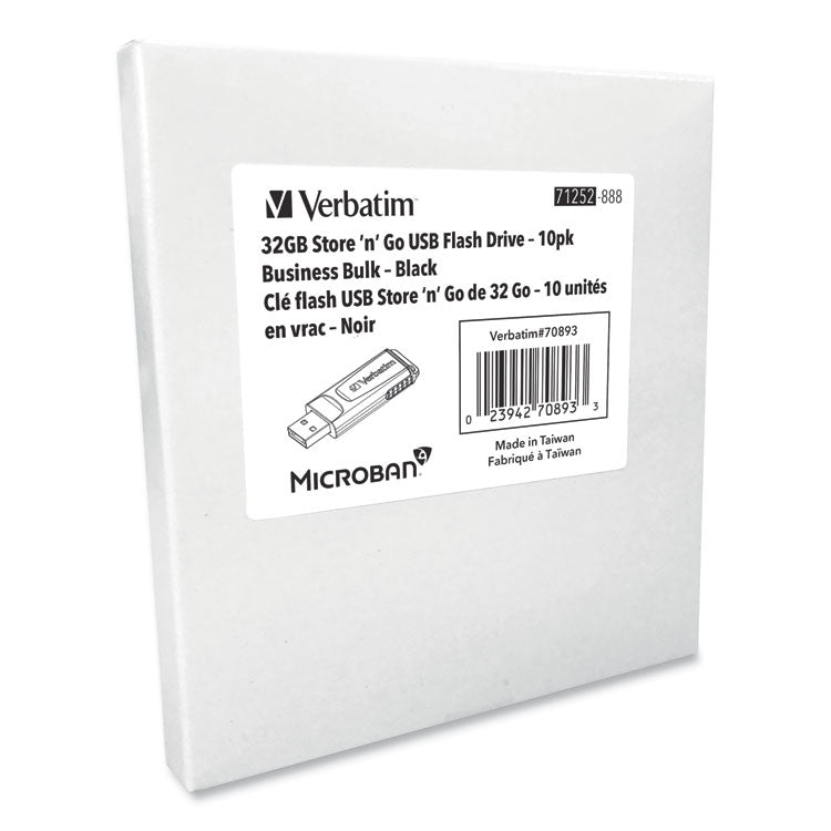 Store 'n' Go USB Flash Drive Business Bulk, 32 GB, Black, 10/Pack