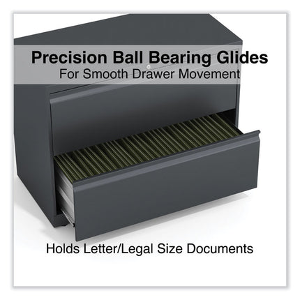 Lateral File, 2 Legal/Letter/A4/A5-Size File Drawers, Charcoal, 36" x 18.63" x 28"