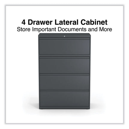 Lateral File, 4 Legal/Letter/A4/A5-Size File Drawers, Charcoal, 36" x 18.63" x 52.5"