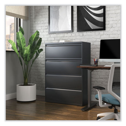 Lateral File, 4 Legal/Letter/A4/A5-Size File Drawers, Charcoal, 36" x 18.63" x 52.5"
