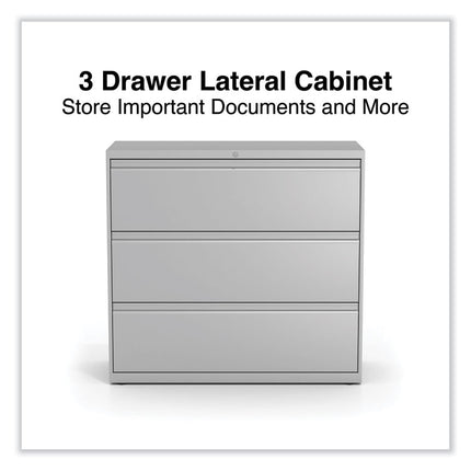 Lateral File, 3 Legal/Letter/A4/A5-Size File Drawers, Light Gray, 42" x 18.63" x 40.25"