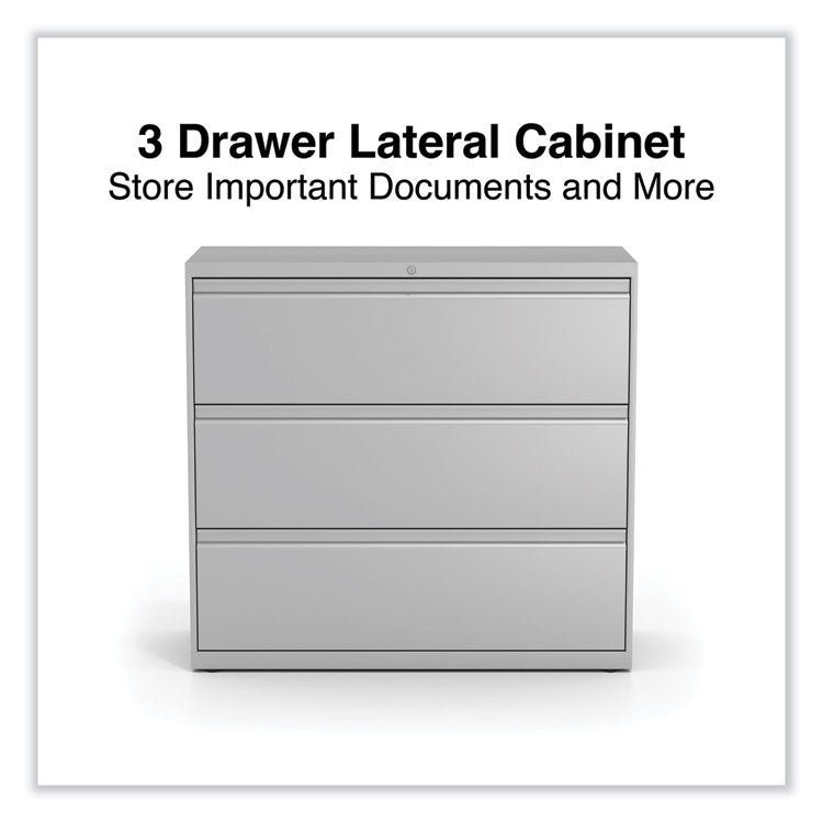 Lateral File, 3 Legal/Letter/A4/A5-Size File Drawers, Light Gray, 42" x 18.63" x 40.25"