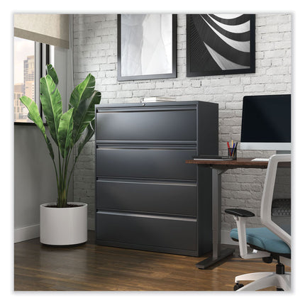 Lateral File, 4 Legal/Letter/A4/A5-Size File Drawers, Charcoal, 42" x 18.63" x 52.5"